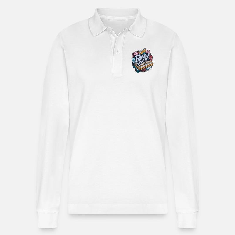 Die ausgefallene Waffel - Stanley/Stella Unisex Bio-Langarm-Poloshirt Prepster - Weiß