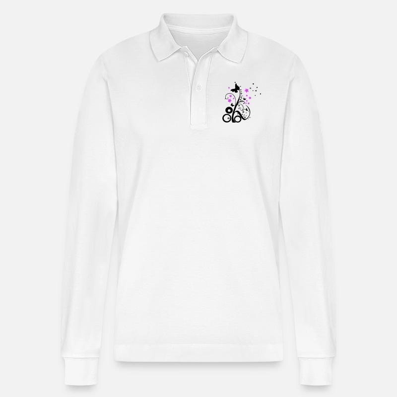 Spring || zweifarbig - Stanley/Stella Unisex Bio-Langarm-Poloshirt Prepster - Weiß