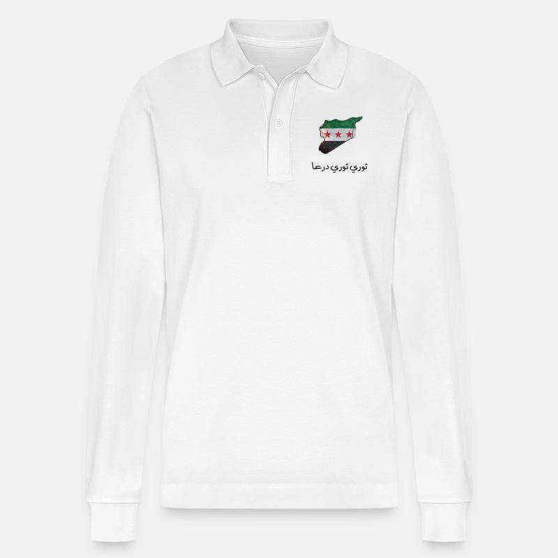 ثوري ثوري درعا - Stanley/Stella Unisex Bio-Langarm-Poloshirt Prepster - Weiß