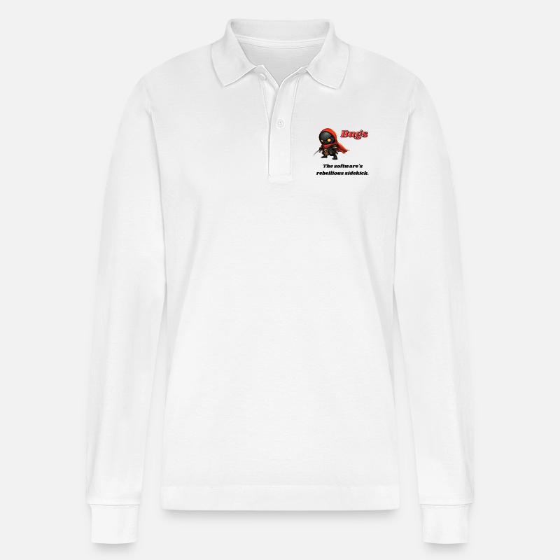 Bugs - The software's rebellious sidekick. - Stanley/Stella Unisex Bio-Langarm-Poloshirt Prepster - Weiß