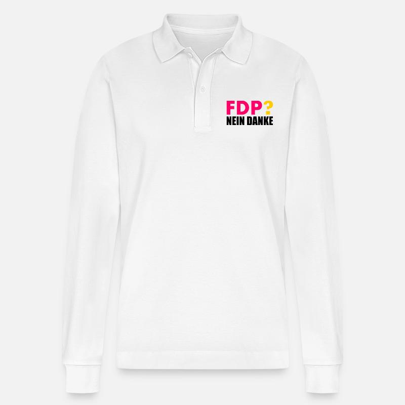 Fdp nein danke - Stanley/Stella Unisex Bio-Langarm-Poloshirt Prepster - Weiß