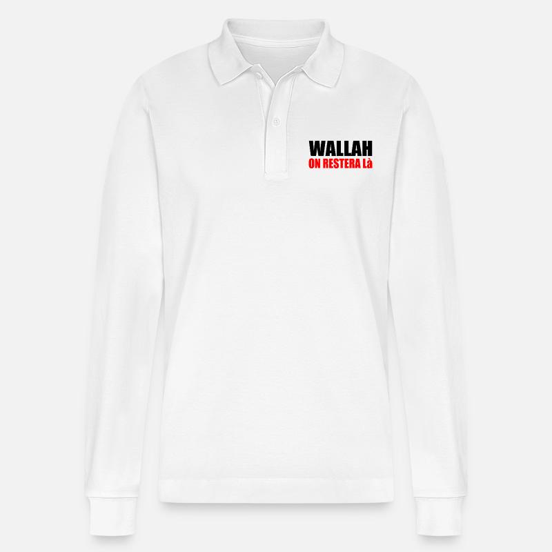 Wallah wird es dabei belassen - Stanley/Stella Unisex Bio-Langarm-Poloshirt Prepster - Weiß