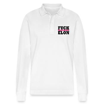 Fuck elon - Polo à manches longues bio PREPSTER Stanley/Stella Unisexe - blanc - Devant - Anna (173cm) & Nico (186cm)