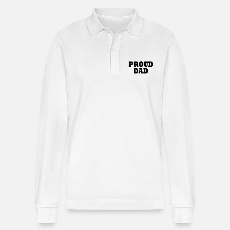 Proud dad - Stanley/Stella Unisex Bio-Langarm-Poloshirt Prepster - Weiß