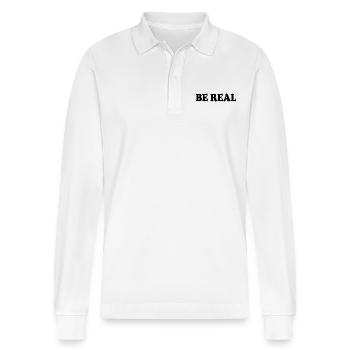 Be real - Stanley/Stella Unisex Bio-Langarm-Poloshirt Prepster - Weiß - Vorne - Anna (173cm) & Nico (186cm)