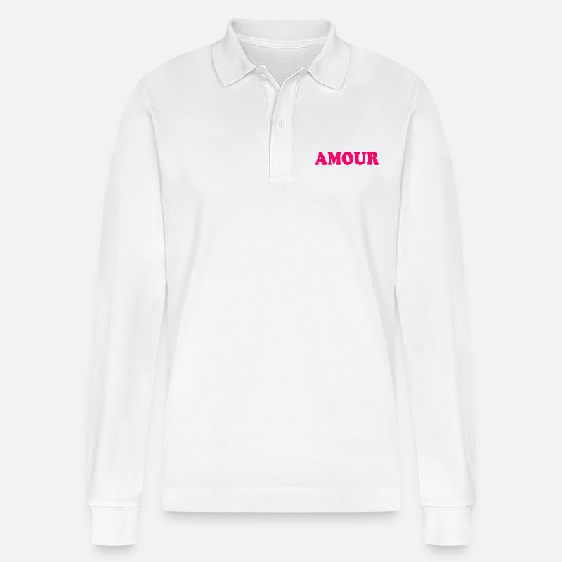 Amour - Polo à manches longues bio PREPSTER Stanley/Stella Unisexe - blanc