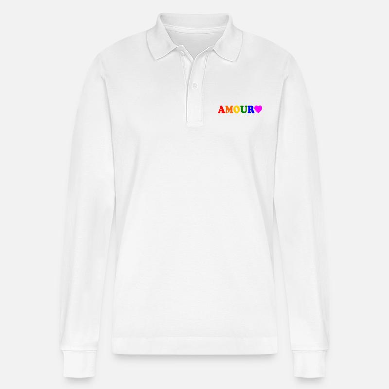 Amour - Stanley/Stella Unisex Bio-Langarm-Poloshirt Prepster - Weiß
