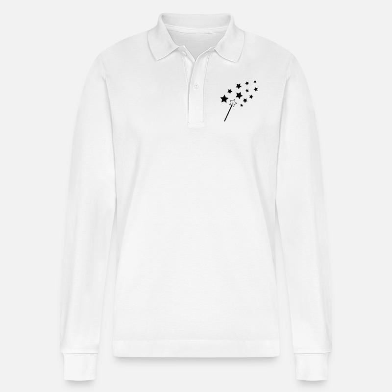 zauberstab - Stanley/Stella Unisex Bio-Langarm-Poloshirt Prepster - Weiß