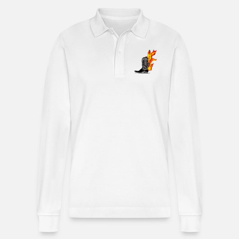 kl_linedance35b - Stanley/Stella Unisex Bio-Langarm-Poloshirt Prepster - Weiß