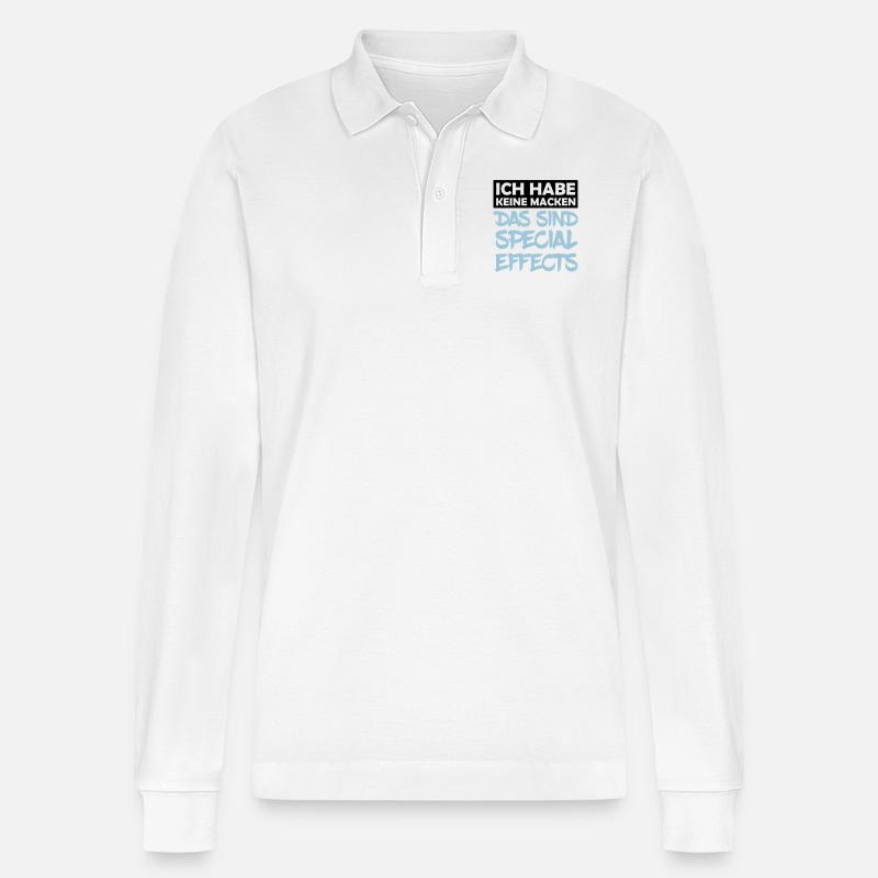 keine_macken_special_effects_2 - Stanley/Stella Unisex Bio-Langarm-Poloshirt Prepster - Weiß
