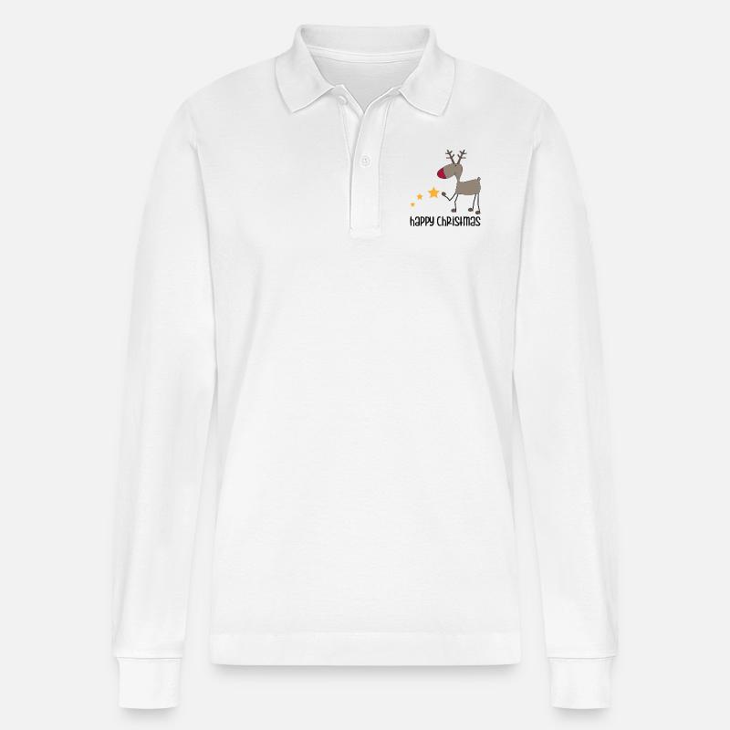 Weihnachten - Stanley/Stella Unisex Bio-Langarm-Poloshirt Prepster - Weiß
