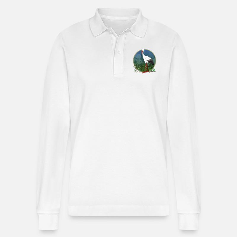 Storchvogel - Stanley/Stella Unisex Bio-Langarm-Poloshirt Prepster - Weiß