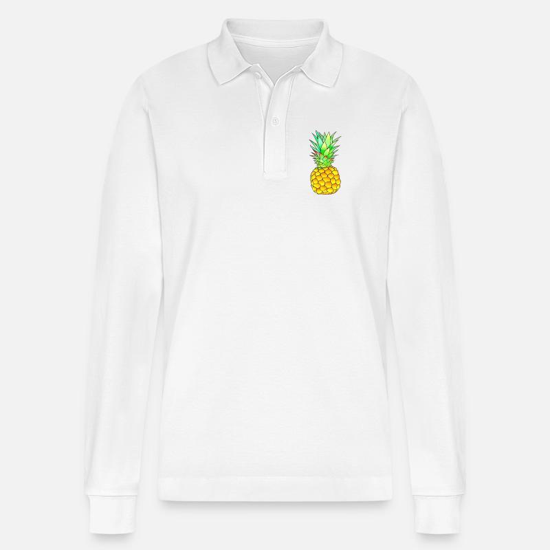 Ananas - Polo à manches longues bio PREPSTER Stanley/Stella Unisexe - blanc