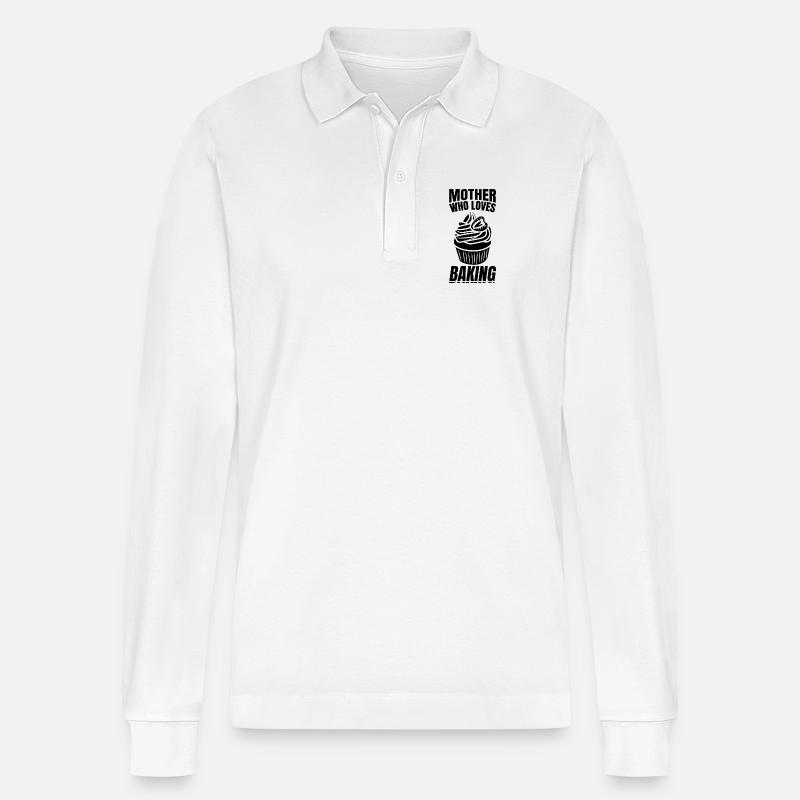 Bäckerin Mutter - Stanley/Stella Unisex Bio-Langarm-Poloshirt Prepster - Weiß