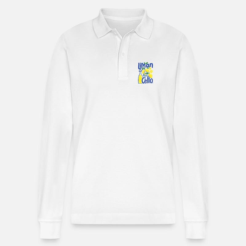 Cooles Design - Stanley/Stella Unisex Bio-Langarm-Poloshirt Prepster - Weiß