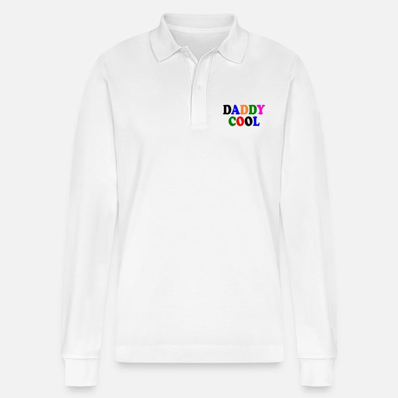 Daddy cool - Stanley/Stella Unisex Bio-Langarm-Poloshirt Prepster - Weiß