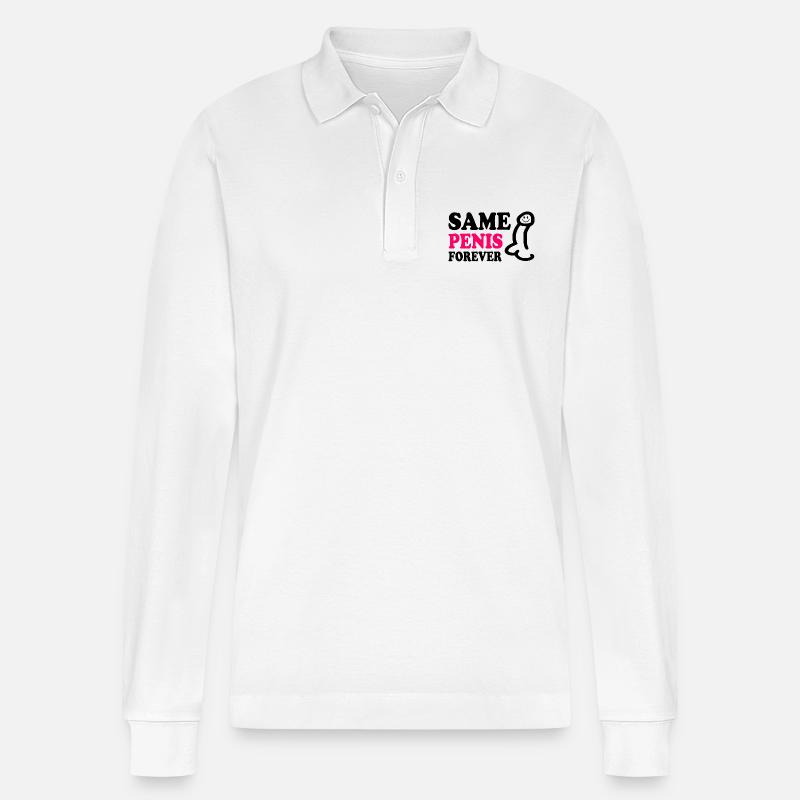 Same penis forever - Stanley/Stella Unisex Bio-Langarm-Poloshirt Prepster - Weiß