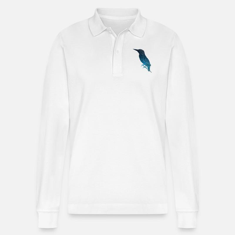 Eisvogel - Stanley/Stella Unisex Bio-Langarm-Poloshirt Prepster - Weiß