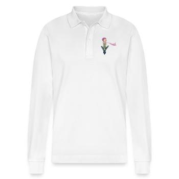 Dreamy girl - Stanley/Stella Organic Unisex Long-Sleeved Polo Shirt Prepster - white - Front - Anna (173cm) & Nico (186cm)