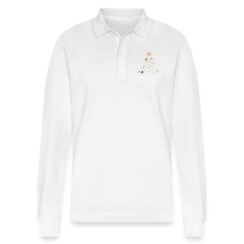 Weihnachten glow - Stanley/Stella Unisex Bio-Langarm-Poloshirt Prepster - Weiß - Vorne - Anna (173cm) & Nico (186cm)