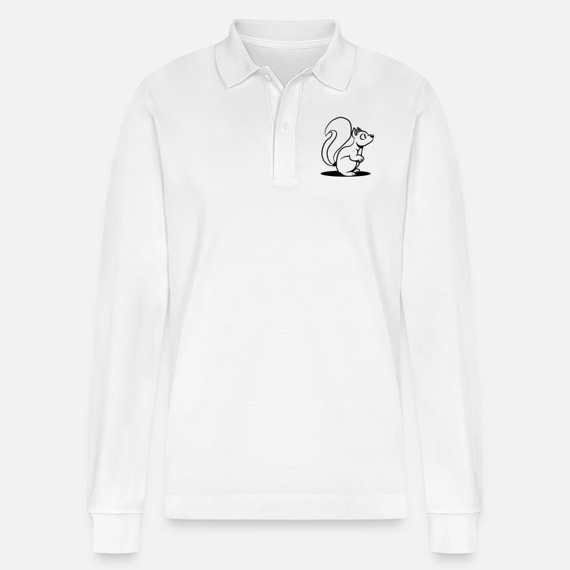 Écureuils doux mignon - Polo à manches longues bio PREPSTER Stanley/Stella Unisexe - blanc