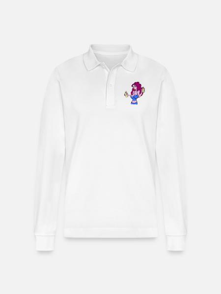 Girl - Stanley/Stella Unisex Bio-Langarm-Poloshirt Prepster - Weiß