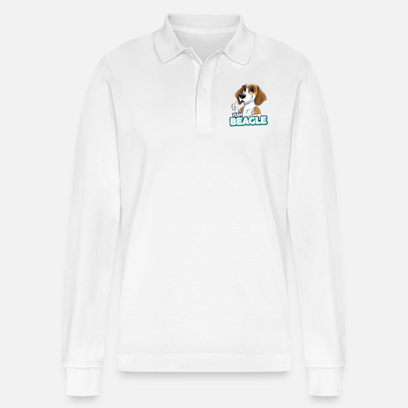 TEAM Beagle - Zitrone - Stanley/Stella Unisex Bio-Langarm-Poloshirt Prepster - Weiß