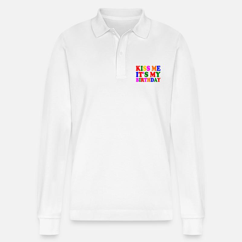 it's my birthday - Stanley/Stella Unisex Bio-Langarm-Poloshirt Prepster - Weiß