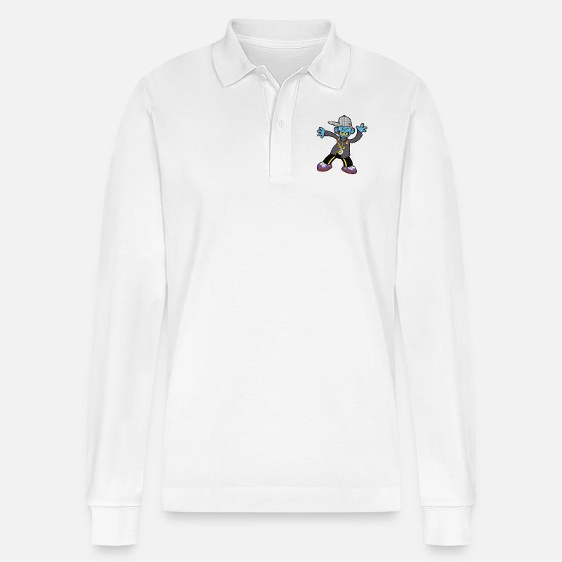 Lustiger Junge - Stanley/Stella Unisex Bio-Langarm-Poloshirt Prepster - Weiß