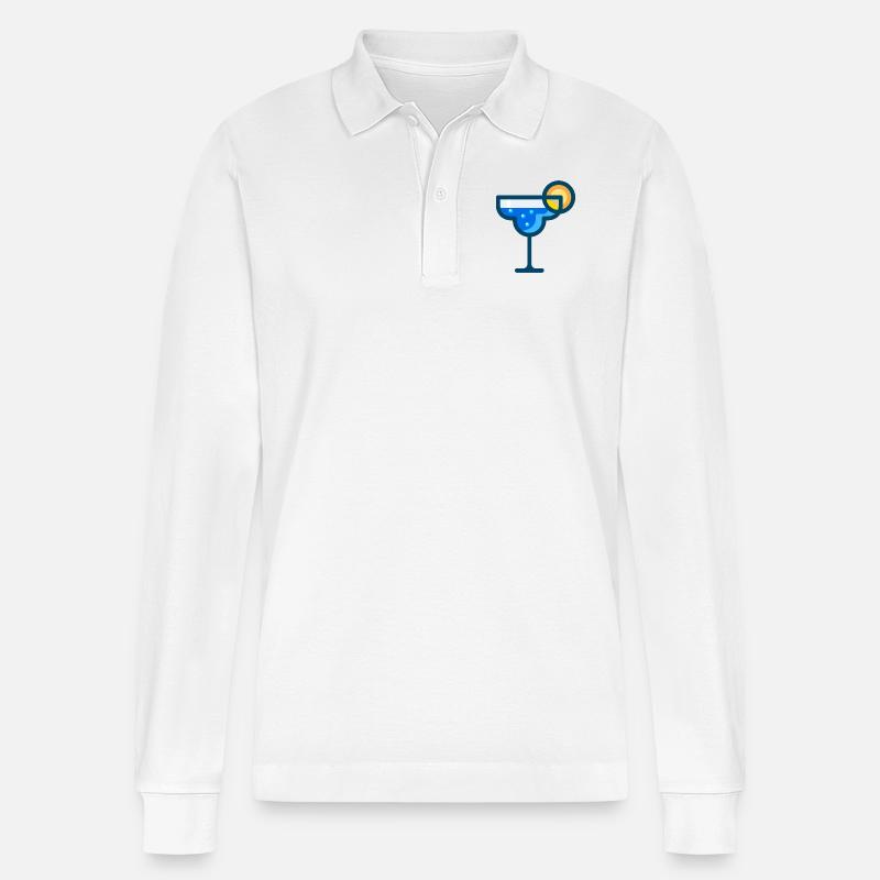 martini Cocktail bartender barkeeper bar - Stanley/Stella Unisex Bio-Langarm-Poloshirt Prepster - Weiß