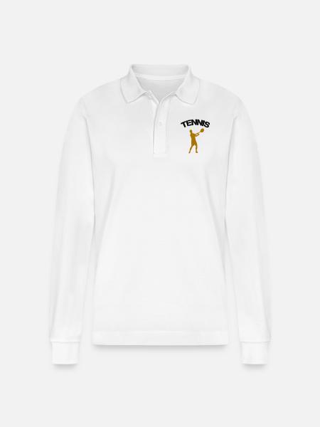 tennis - Stanley/Stella Organic Unisex Long-Sleeved Polo Shirt Prepster - white