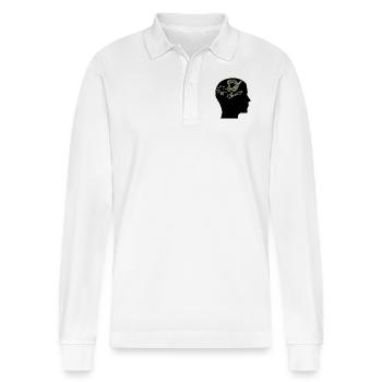 Kreative Fusion - Kunst - ApriNoeScor - Stanley/Stella Unisex Bio-Langarm-Poloshirt Prepster - Weiß - Vorne - Anna (173cm) & Nico (186cm)