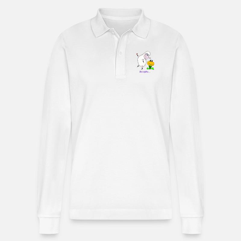 Bis Späta......Wolly Sheepling Gaming - Stanley/Stella Unisex Bio-Langarm-Poloshirt Prepster - Weiß