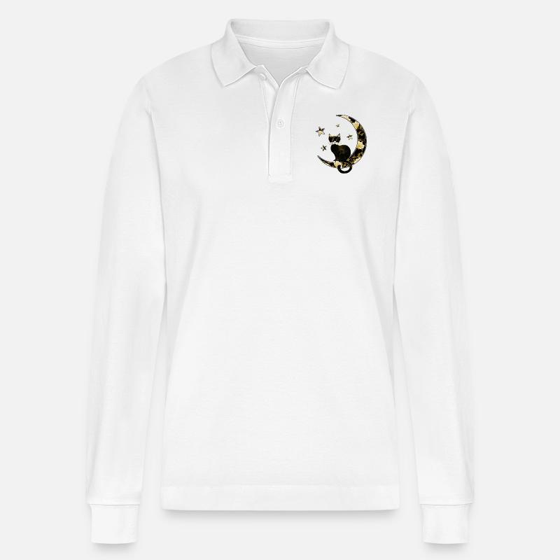 Chat - Polo à manches longues bio PREPSTER Stanley/Stella Unisexe - blanc