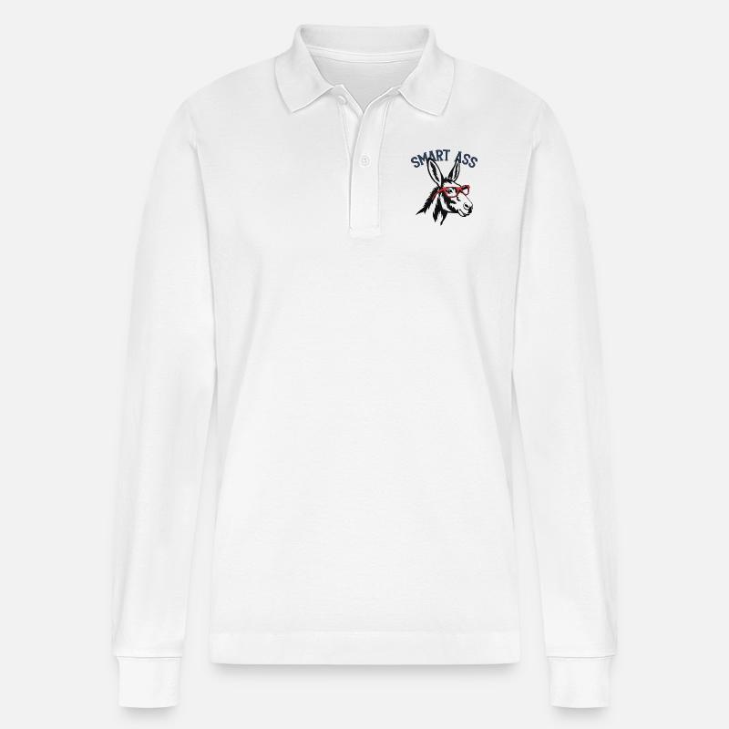 Besserwisser - Stanley/Stella Unisex Bio-Langarm-Poloshirt Prepster - Weiß