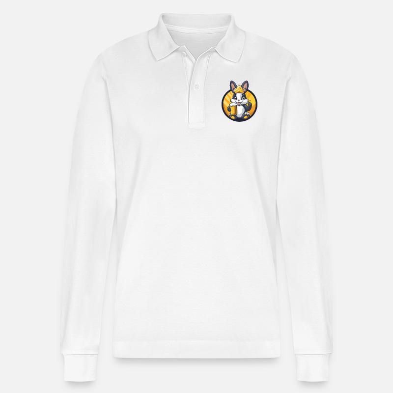 Hase Bier - Stanley/Stella Unisex Bio-Langarm-Poloshirt Prepster - Weiß