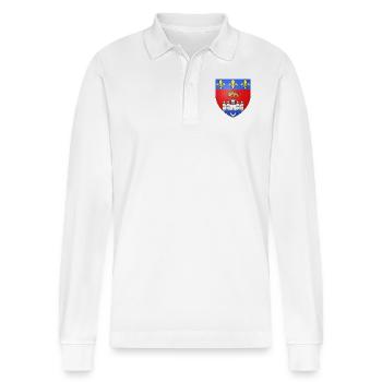 Blason Bordeaux - Polo à manches longues bio PREPSTER Stanley/Stella Unisexe - blanc - Devant - Anna (173cm) & Nico (186cm)