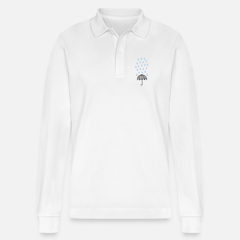 Regenschirm - Stanley/Stella Unisex Bio-Langarm-Poloshirt Prepster - Weiß