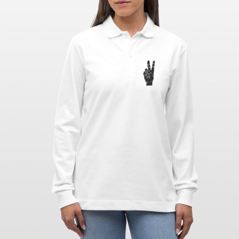 Geste de la main noire paix Polo à manches longues bio PREPSTER Stanley/Stella Unisexe