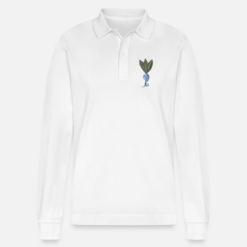 Blaue Beete - Stanley/Stella Unisex Bio-Langarm-Poloshirt Prepster - Weiß