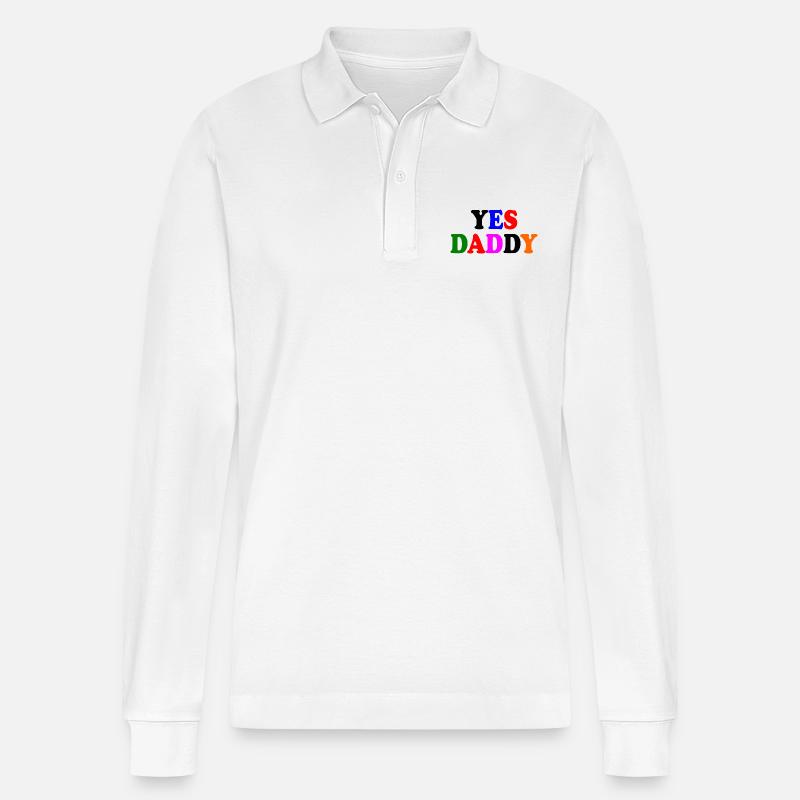 Yes daddy - Stanley/Stella Unisex Bio-Langarm-Poloshirt Prepster - Weiß