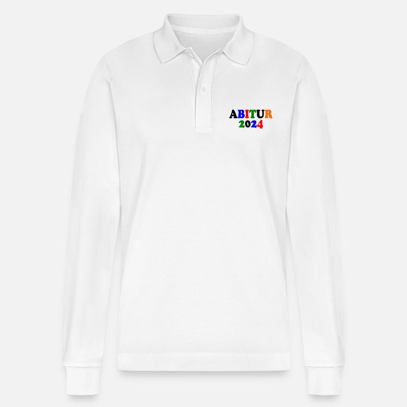 Abitur 2024 - Stanley/Stella Unisex Bio-Langarm-Poloshirt Prepster - Weiß