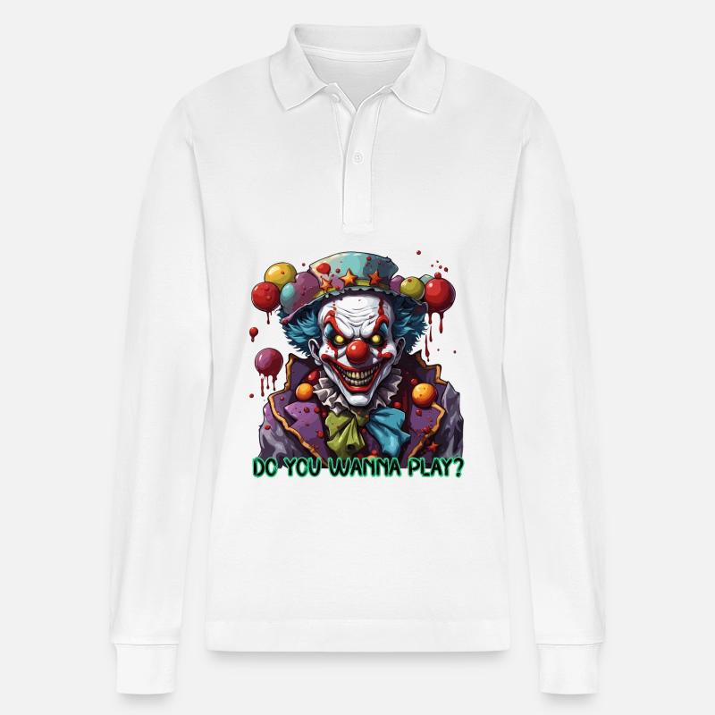 Clown / Cirque / Carnaval / Carnaval / Ludique - Polo à manches longues bio PREPSTER Stanley/Stella Unisexe - blanc