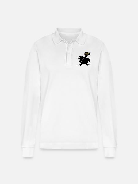 Truthahn (3c) - Stanley/Stella Unisex Bio-Langarm-Poloshirt Prepster - Weiß
