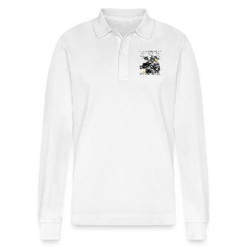 Cadeau Gamer Mave Design - Polo à manches longues bio PREPSTER Stanley/Stella Unisexe - blanc - Devant - Anna (173cm) & Nico (186cm)