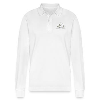 Minimalistisches Ischgl-Logo - Stanley/Stella Unisex Bio-Langarm-Poloshirt Prepster - Weiß - Vorne - Anna (173cm) & Nico (186cm)
