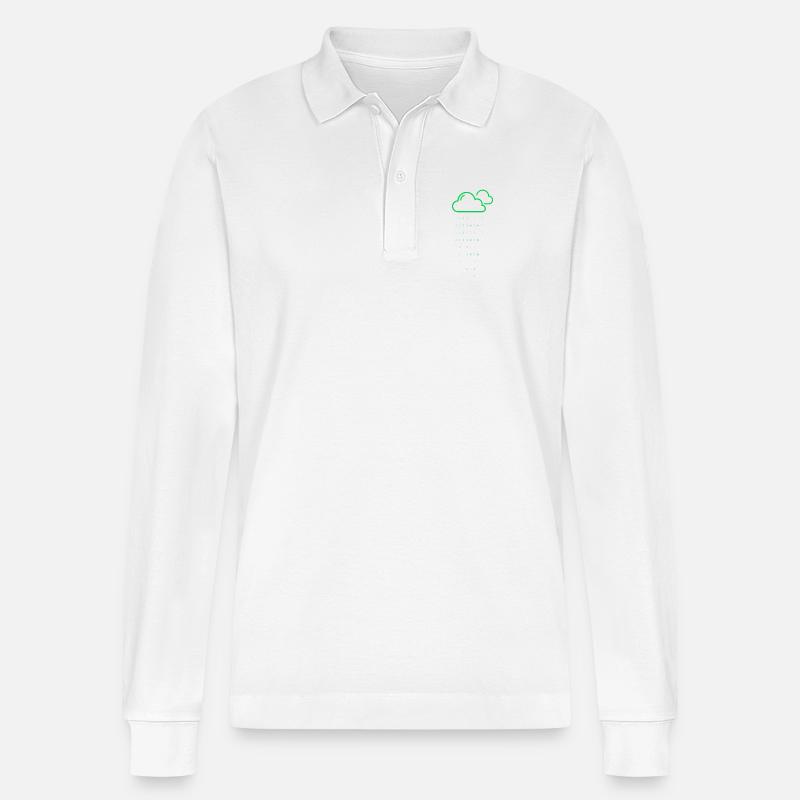 Code de pluie nuageuse - Polo à manches longues bio PREPSTER Stanley/Stella Unisexe - blanc