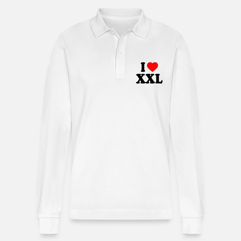 I love xxl - Stanley/Stella Unisex Bio-Langarm-Poloshirt Prepster - Weiß
