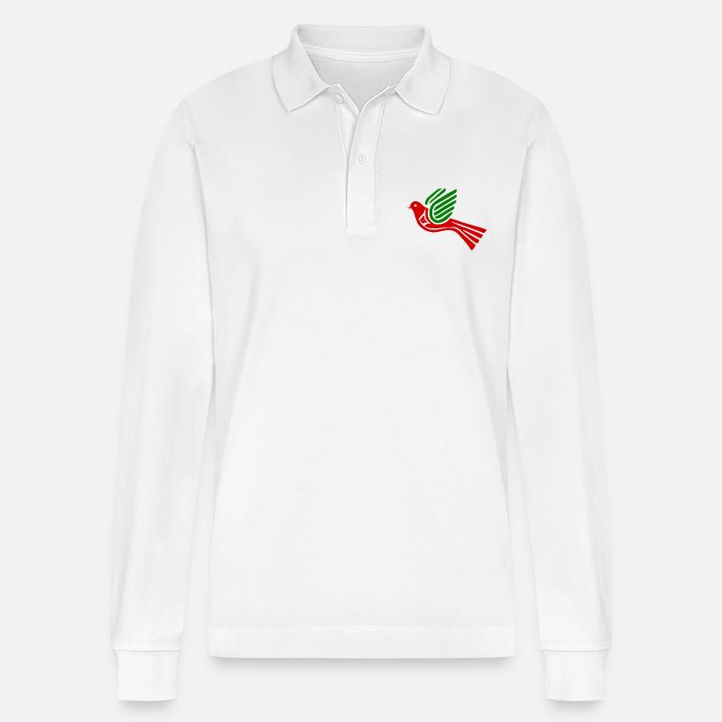 Friedenstaube taube - Stanley/Stella Unisex Bio-Langarm-Poloshirt Prepster - Weiß
