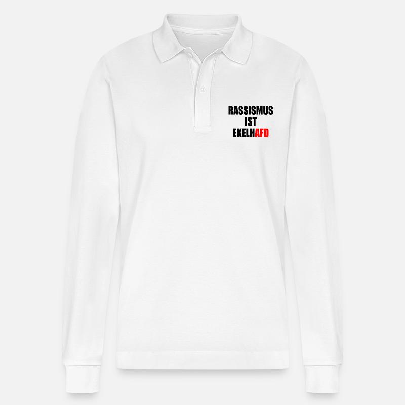 rassismus ist ekelhafd - Stanley/Stella Unisex Bio-Langarm-Poloshirt Prepster - Weiß